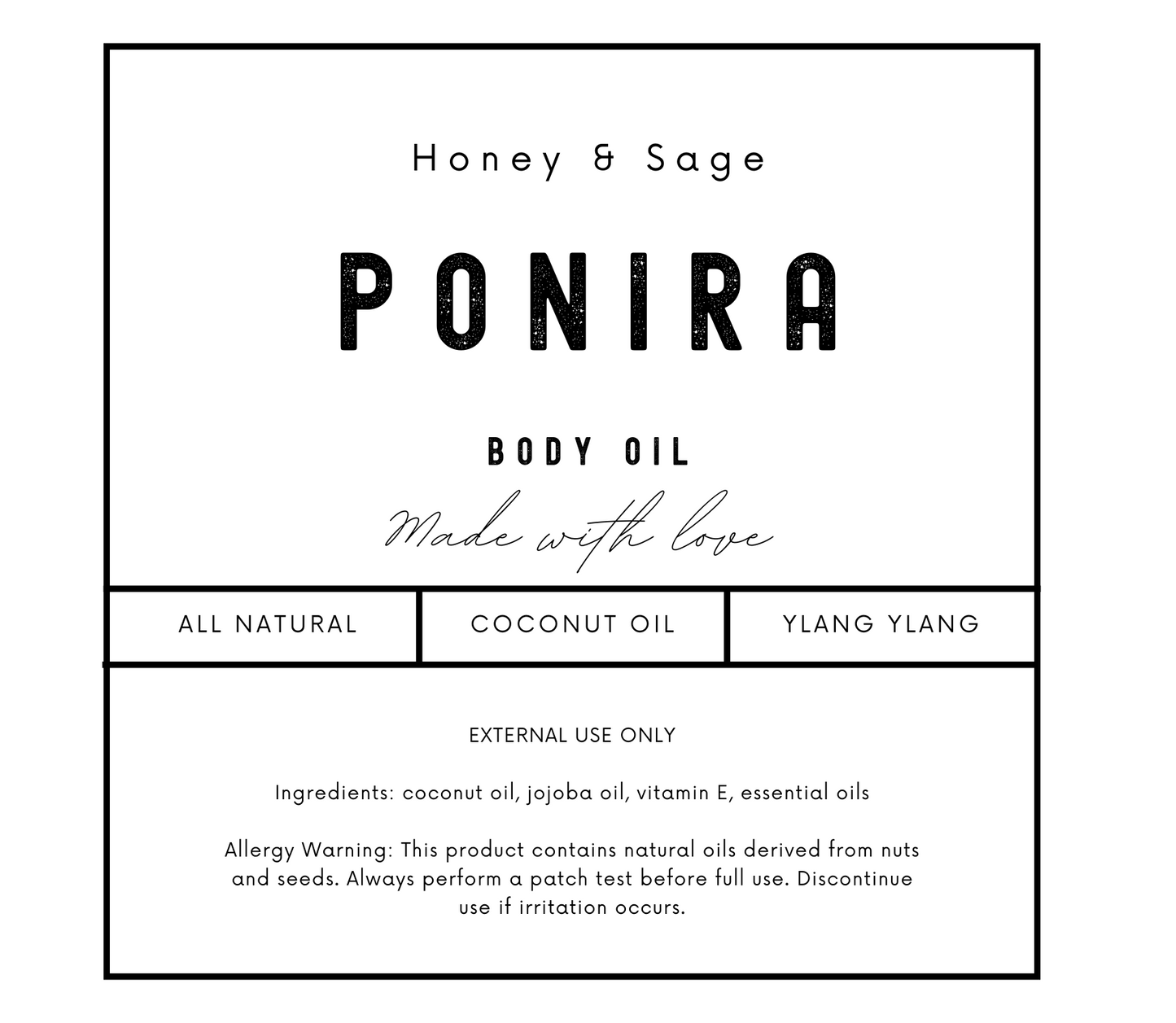 Ponira Hair & Body Oil (MCT)